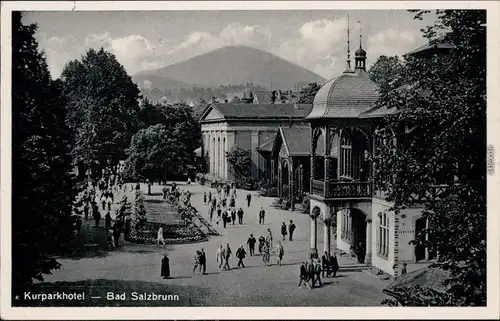 Ansichtskarte Bad Salzbrunn Szczawno-Zdrój Kurparkhotel 1932 