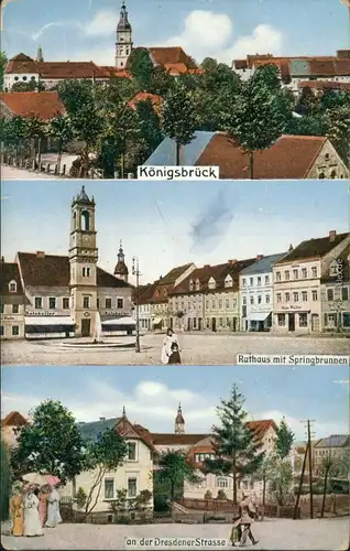 Königsbrück Kinspork 3 Bild Straße, Markt und Dresdner Strasse 1933 