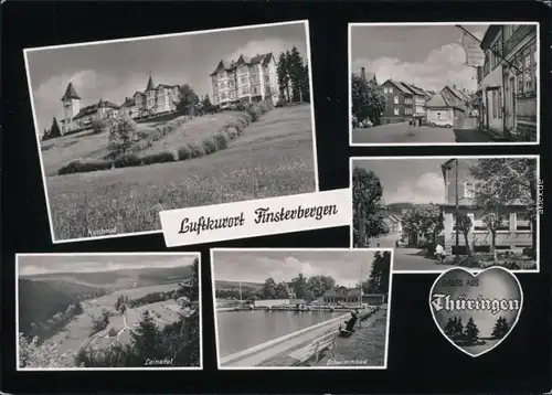 Ansichtskarte Finsterbergen-Friedrichroda Kurhaus, Leinatal, Schwimmbad 1965