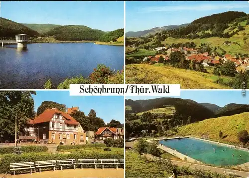 Schönbrunn Schleusegrund Talsperre   Erholungsheim Hütter, Schwimmbad 1989