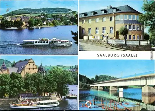 Saalburg Ebersdorf (Saale) Saaletalsperre mit Dampfer, FDGB-Erholungsheim  1976