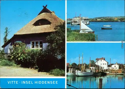 Vitte-Hiddensee Hiddensjö, Hiddensöe "Blaue Scheune", Hafenmotive g1974