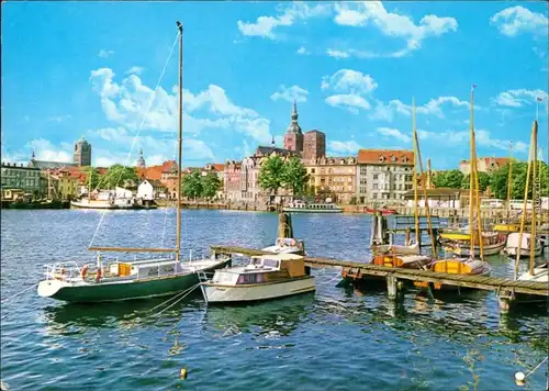 Stralsund Blick auf den Hafen Ansichtskarte g1976