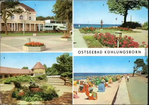 Ansichtskarte Kühlungsborn Meerwasserschwimmhalle, Strand, Konzertgarten 1976