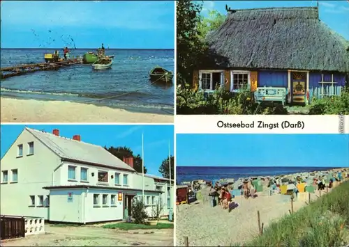 Zingst-Darss  Rohrdachkate, FDGB Erholungsheim "Stranddistel", Strand 1980