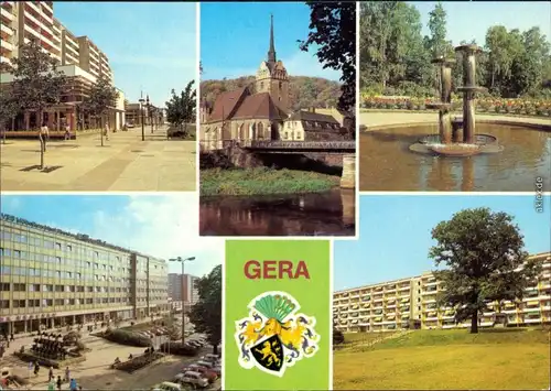 Gera Breitscheid-Straße Schoderbrunnen Puschkinplatz Grüner Weg 1982