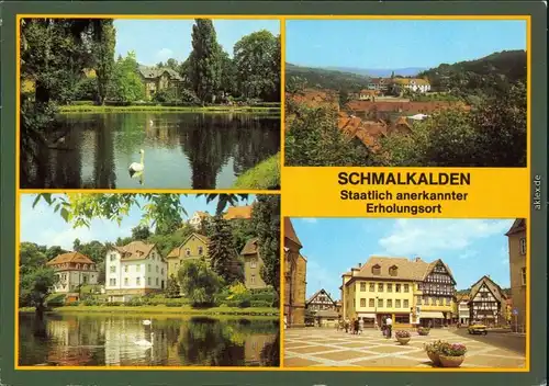 Schmalkalden Neuer Teich, Blick zum Schloß Wilhelmsburg, Am Altmarkt 1982