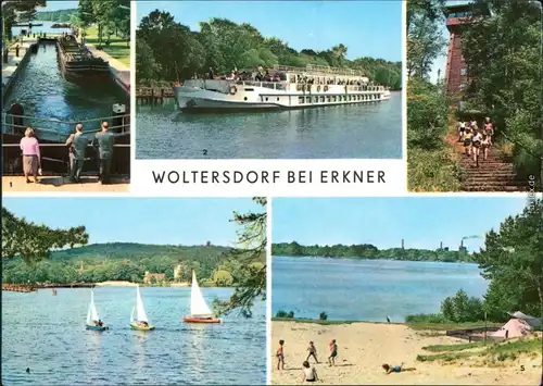 Woltersdorf Woltersdorfer Schleuse, Schiff Weisse Flotte,  Flakensee 1974