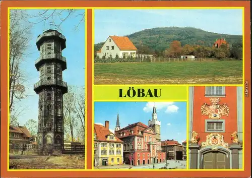 Löbau Aussichtsturm auf Löbauer Berg, Rathaus, Portal am Rathaus 1983