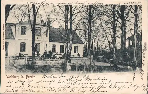 Ansichtskarte Preetz Restaurant Weinberg b Plön 1902