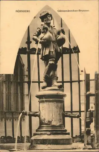 Ansichtskarte Nürnberg Partie am Gänsemännchen Brunnen 1912 