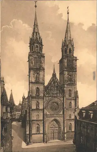 Ansichtskarte Nürnberg Partie an der Lorenzkirche 1914 