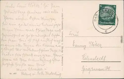 Ansichtskarte Bad Harzburg Partie am Kurhaus 1938 