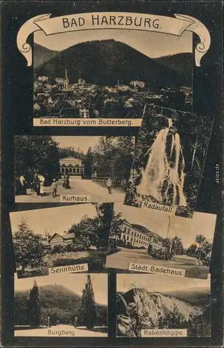 Ansichtskarte Bad Harzburg Stadt, Badehaus, Burgberg, Sennhütte 1926 