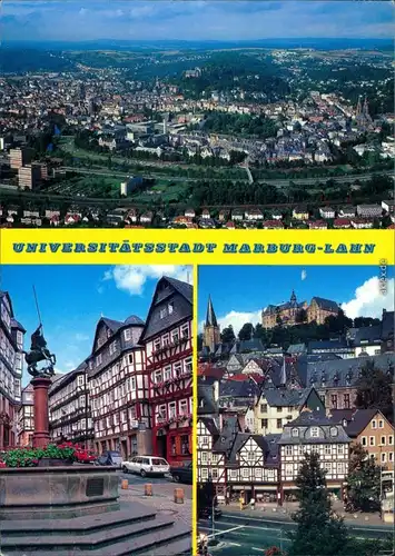 Ansichtskarte Marburg an der Lahn 3 Bild: Luftbild und Altstadt 191