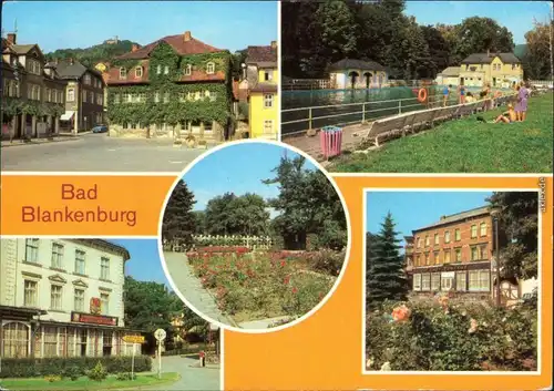 Bad Blankenburg Markt, Schwimmbad, FDGB-Erholungsheim Anlagen, Café g1981