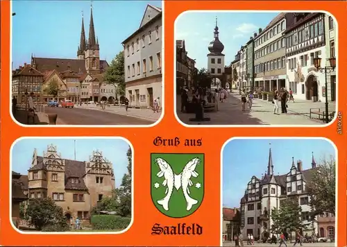 Saalfeld (Saale) Markt mit St. Johanniskirche, Blankenburger Straße  1986