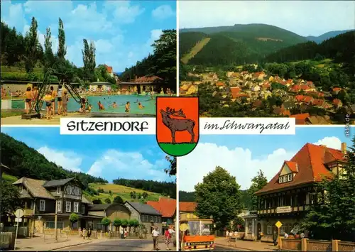 Sitzendorf Schwimmbad, Teilansicht,   Hotel Zur Linde 1986