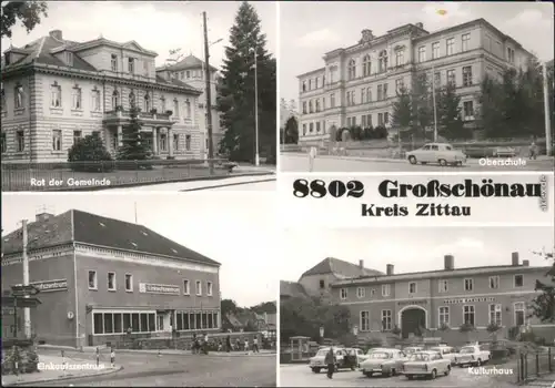 Großschönau (Sachsen) Rat der Gemeinde, Oberschule, Einkaufszentrum 1982