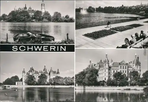 Ansichtskarte Ansichtskarte Schwerin Schweriner Schloss mit Pfaffenteich g1984