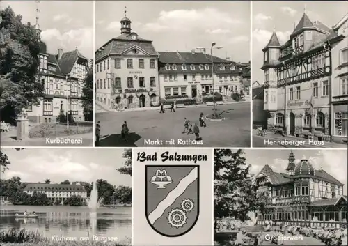 Bad Salzungen Mehrbild: Gradierwerk, Mafkt,Henneberger Haus, Kurhaus 1975 