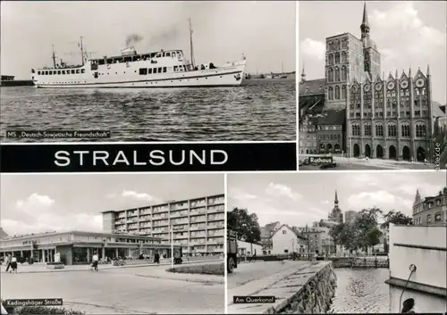 Stralsund MS "DSF", Rathaus, Kedingshäger Straße, am Querkanal 1981 