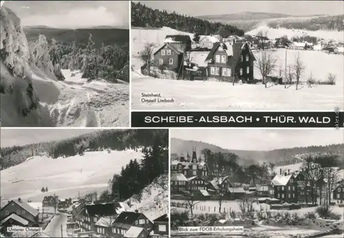 Ansichtskarte Scheibe-Alsbach Winter in den Ortsteilen - Steinheid 1984 