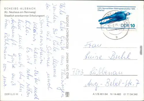 Ansichtskarte Scheibe-Alsbach Winter in den Ortsteilen - Steinheid 1984 