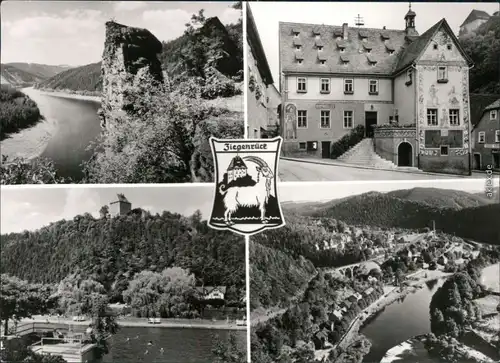 Ansichtskarte Ziegenrück/Saale Umland, Gasthaus, Freibad, Luftbild 1967