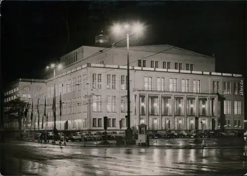 Ansichtskarte Leipzig Oper (Opernhaus) mit Augustusplatz/Karl-Marx-Platz 1962