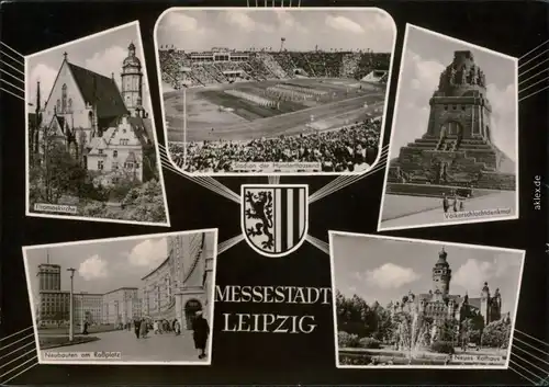 Leipzig Völkerschlachtdenkmal, Thomaskirche und Zentalstadion 1963 
