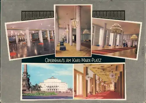 Ansichtskarte Leipzig Oper (Opernhaus) - Innen- und Außenansicht 1962