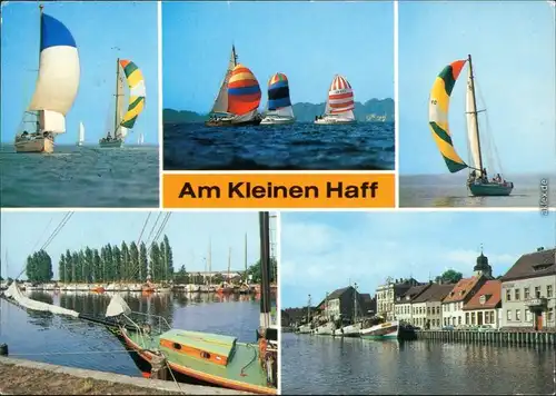Ueckermünde Segelboote auf dem Kleinen Haff, Seglerhafen Mönkebude, Hafen g1991