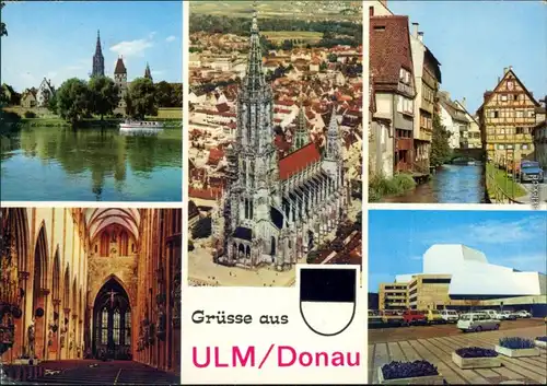 Ansichtskarte Ulm a. d. Donau Ulmer Münster, Donau, Häuseransichten 1987