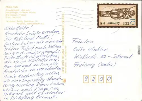 Erlau (Sachsen) Altendambach - Übersicht, Schleusingen - Eisfelder Straße g1989
