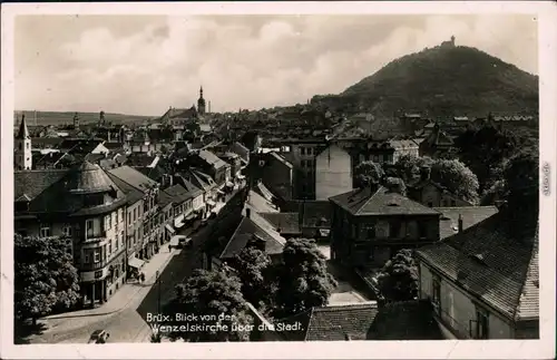 Ansichtskarte Brüx Most Panorama-Ansicht mit Blick zur Wenzelkirche 1940