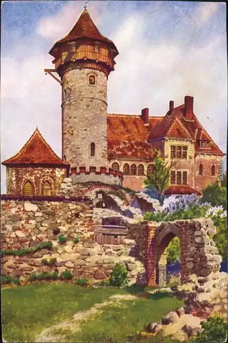 Ansichtskarte Brüx Most Landeswarte (Burg Hněvín) 1940