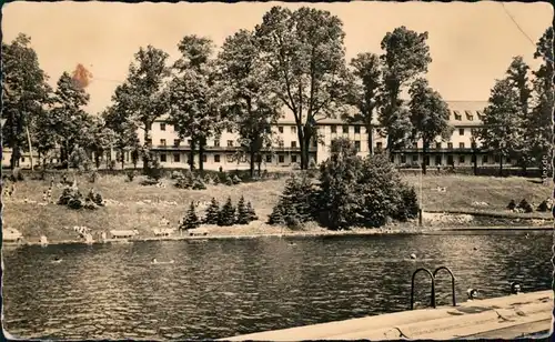 Ansichtskarte Warmbad-Wolkenstein Wismut-Sanatorium - Schwimmbad 1960