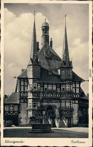 Ansichtskarte Wernigerode Rathaus 1932