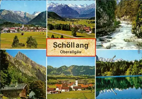 Schöllang (Oberallgäu) Panorama, Fluss, Hütte, Kirche, See 1981