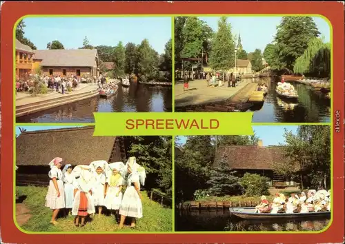 Lübbenau (Spreewald) Lubnjow Spreewaldkahn, Wendische-Trachten -  g1983