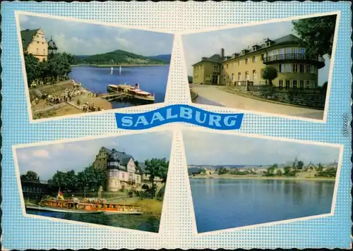 Saalburg-Ebersdorf (Saale) Bootsanlegestelle, Gasthof, Dampfer, See 1962