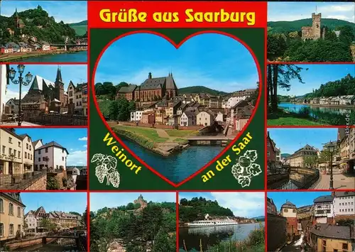 Ansichtskarte Saarburg Kirche, Dampfer, Burg, Ortsmotive uvm. 1994