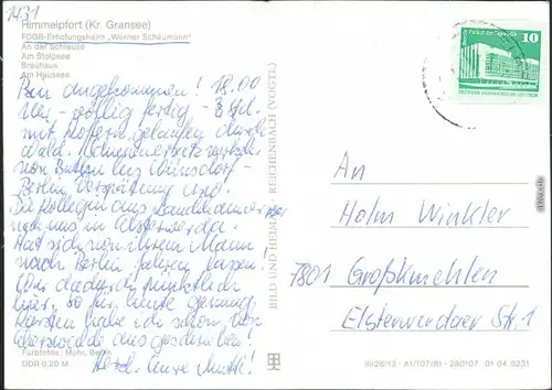 Himmelpfort Fürstenberg/Havel FDGB-Erholungsheim "Werner Schaumann" g1981