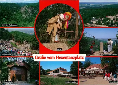 Thale (Harz) Hexentanzplatz (Bodetal) - Roßtrappe, Seilbahn, Bergtheater, 1997