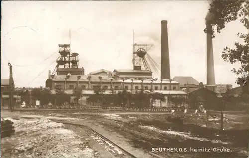 Beuthen O.S. Bytom   Beuthn Heinitz-Grube (Fotokarte) Oberschlesien  1928
