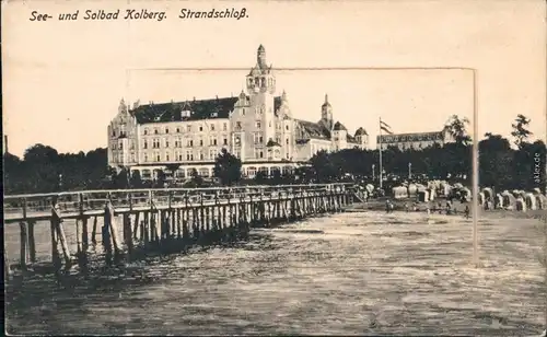 Ansichtskarte Kolberg Kołobrzeg Strandschloß - Leporello 1914 Leporello