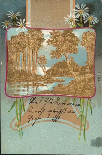 Ansichtskarte  Jugenstil - Künstlerkarte - Gold 1904 Goldrand
