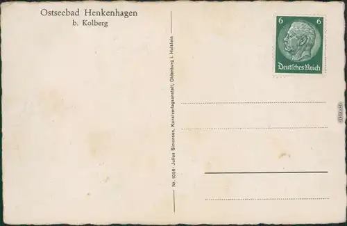 Ansichtskarte Henkenhagen Ustronie Morskie Brandung b Kolberg 1932