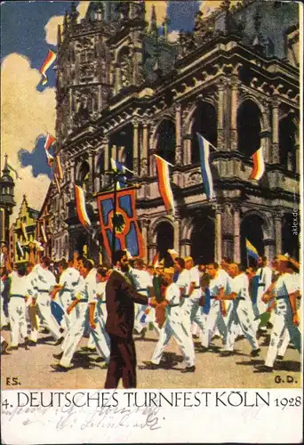 Ansichtskarte Köln Coellen | Cöln Künstlerkarte Deutsches Turnfest 1928 